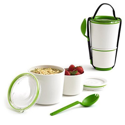 Black+Blum Lunch Pot in Grün und Weiß mit zwei Behältern und Spork