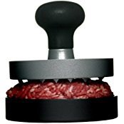 Schwarze Hamburger-Presse mit Griff, formt rundes Hackfleisch-Patty