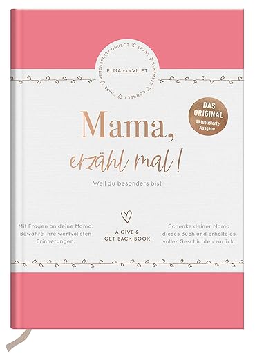 Erinnerungsbuch Mama erzähl mal von Elma van Vliet in Rosa und Weiß