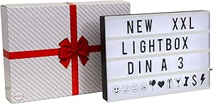 Weiße LED-Lightbox im A3-Format mit steckbaren Buchstaben und Symbolen