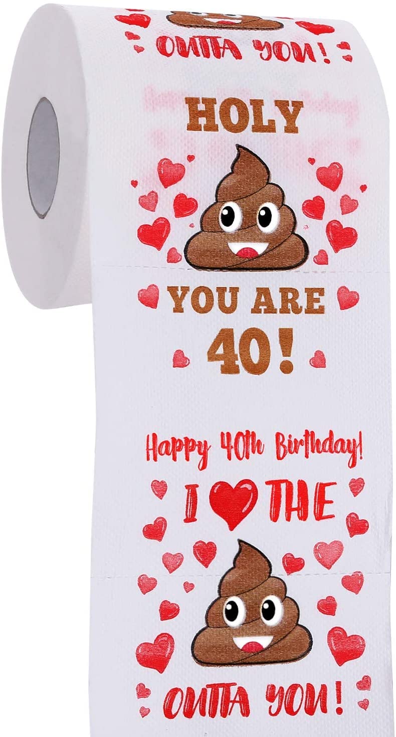 Toollenrolle mzum 40. Geburtstag mit agedrucktem Happy-birthday-Schriftzug