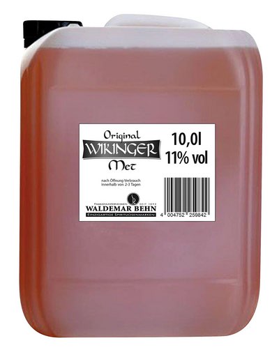 10-Liter-Kanister Original Wikinger Met Honigwein mit Etikett, 11% vol